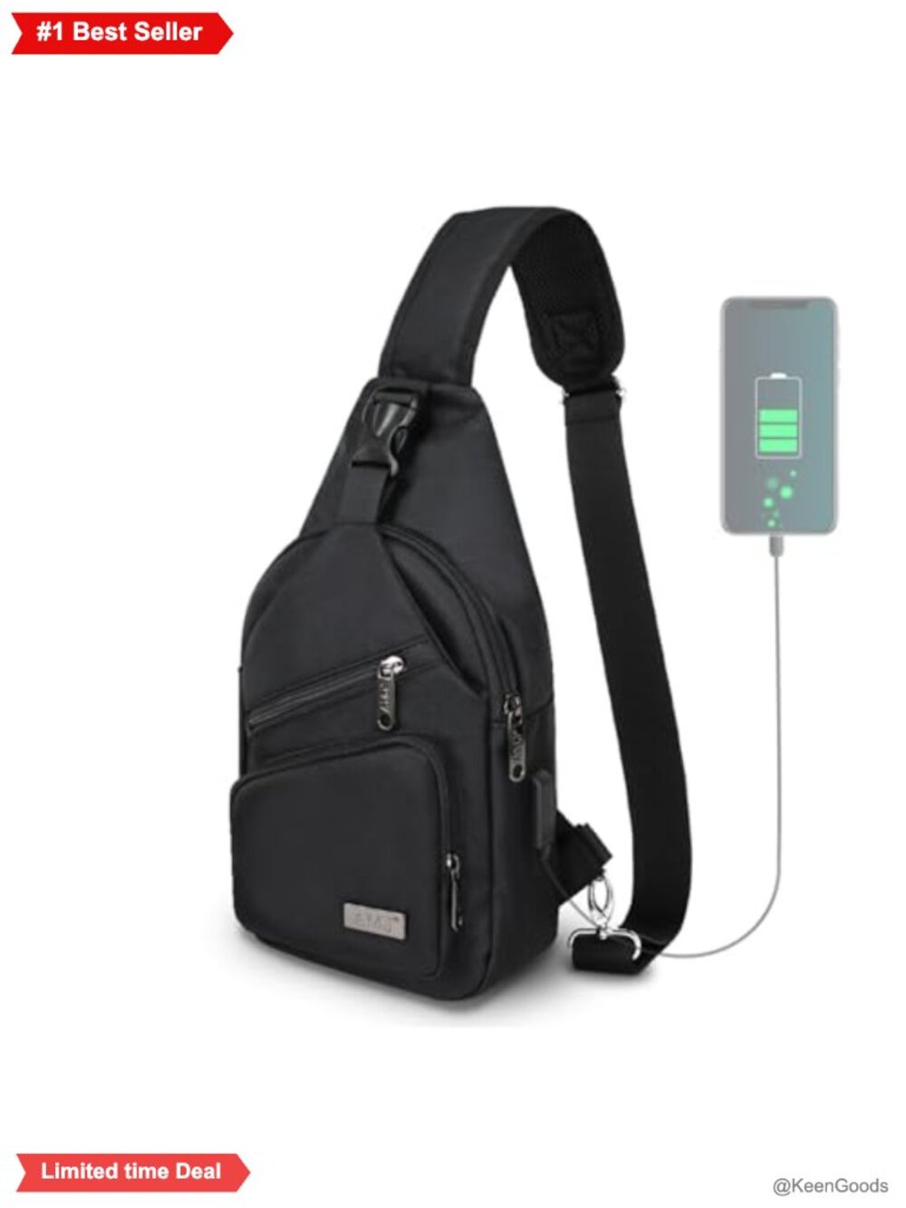 Nylon Crossbody Sling Backpack Daypack Hiking Travel
